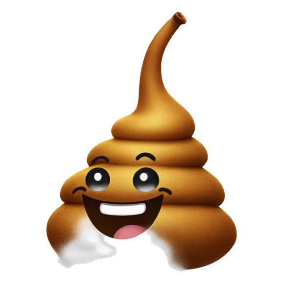 Smiling Poop with white magic dust on the table, getting into its nose sticker