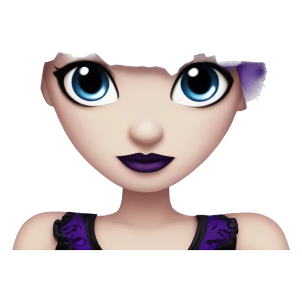 Elissabat-vampire-monsterhigh-goth-romantic-bangs-hair-purple-black-blueeyes sticker