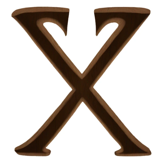 number "x2" carved on a wooden dice sticker