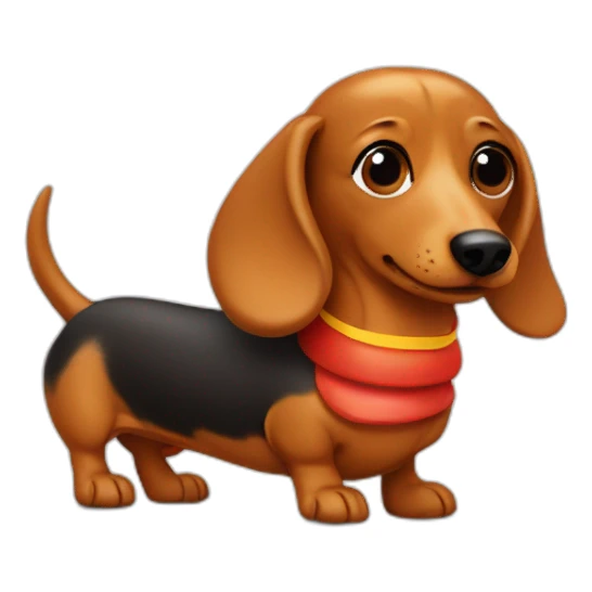 Dachshund wearing hotdog costume sticker