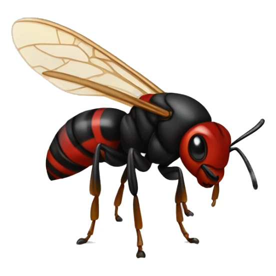 black and red hornet with white L on chest sticker