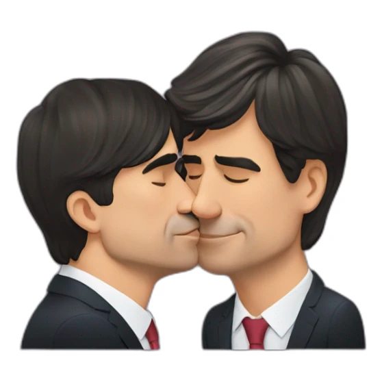 Pedro Sánchez kiss Carles Puigdemont sticker