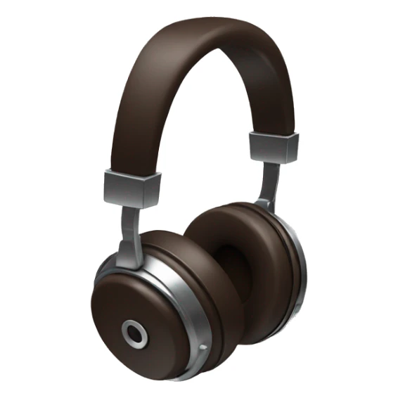 headphones dark brown with metal accents sticker