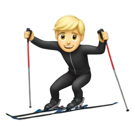 Blond guy on cross country skiing with Black cap sticker