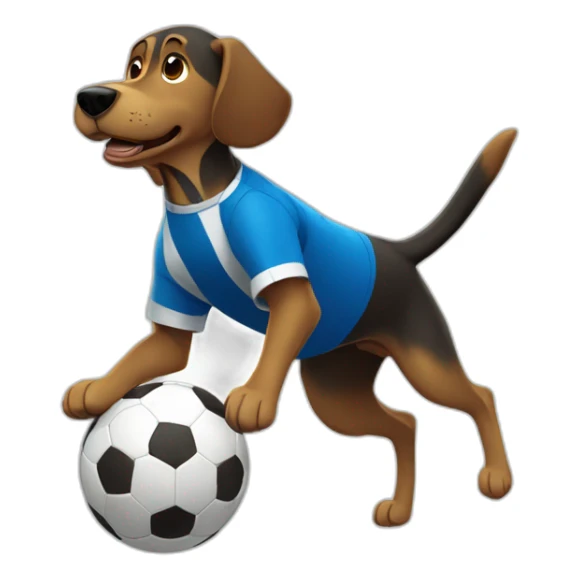 Cão jogando futebol sticker