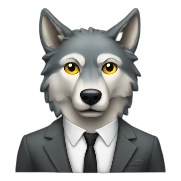 wolf with suit and dollar sign instead of eyes sticker