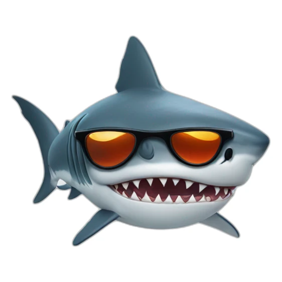 Shark with sunglasses on his eyes sticker