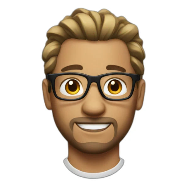 guy with a manbun and facial hear and glasses  sticker