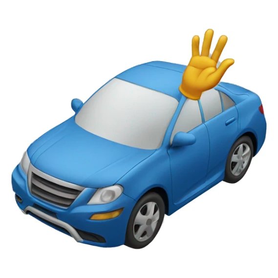 waving hand in the shape of a car sticker