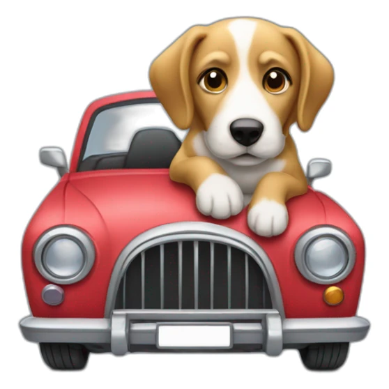 un chien dans une voiture sticker
