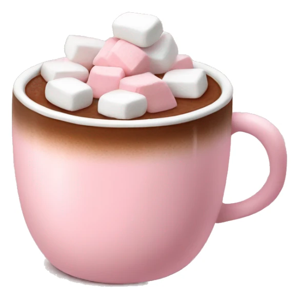 Light Pink mug of hot chocolate with marshmallows  sticker
