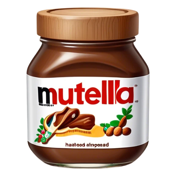 Nutella Glas with a Wood lid sticker