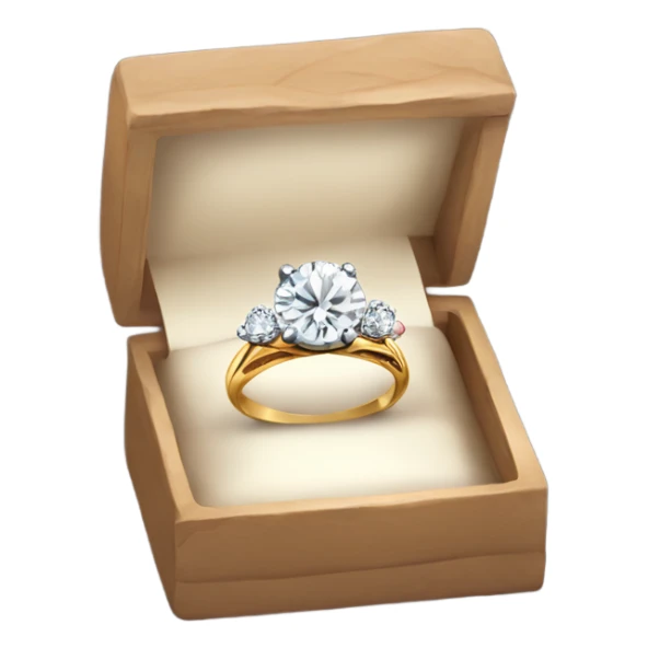Diamond ring in a box with bouquet of roses  sticker
