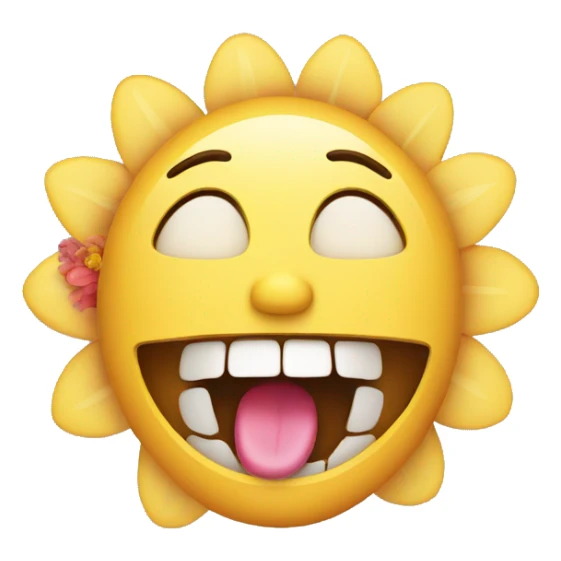 Face with flower in mouth sticker