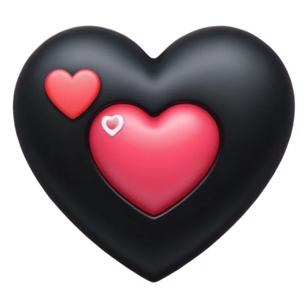 realistic 3d soft cute blackpink goth heart sticker