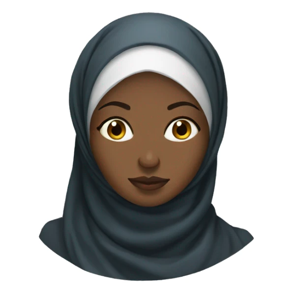 African Muslim woman thinking with sheer hijab sticker
