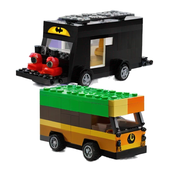 Lego Batman and Scooby and Darth Vader 1790 horseless motorized caravan  sticker