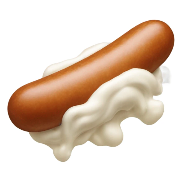 Sausage covered in white cream sticker