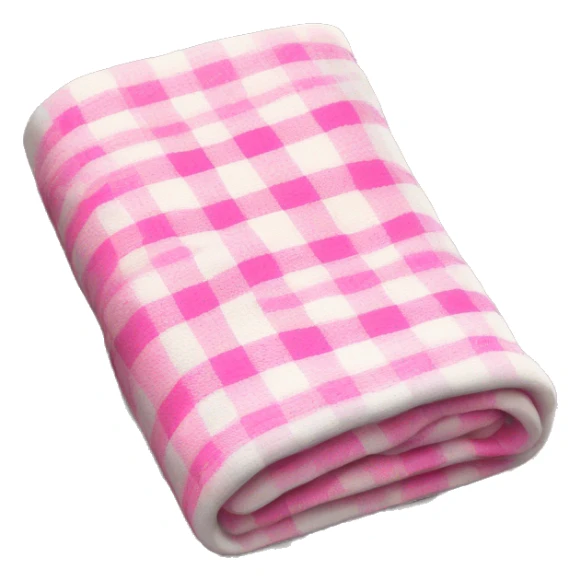 Plad white and pink blanket folded  sticker