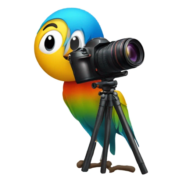 Photographer taking a picture of a bird sticker