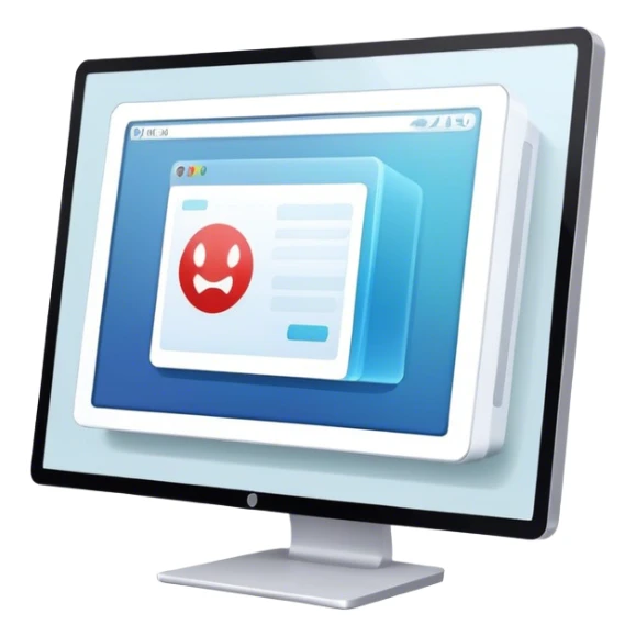 Create an emoji for UX/UI design. Show a monitor or tablet with a web interface mockup displayed on the screen. Use modern, professional colors. Do not include any emojis or smiley faces. Make the background transparent. sticker