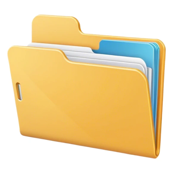 A minimalist open folder with tiny, suggesting a space ready to be filled. maintaining a clean and modern look. Flat UI illustration, digital art, empty state design, neutral background. sticker