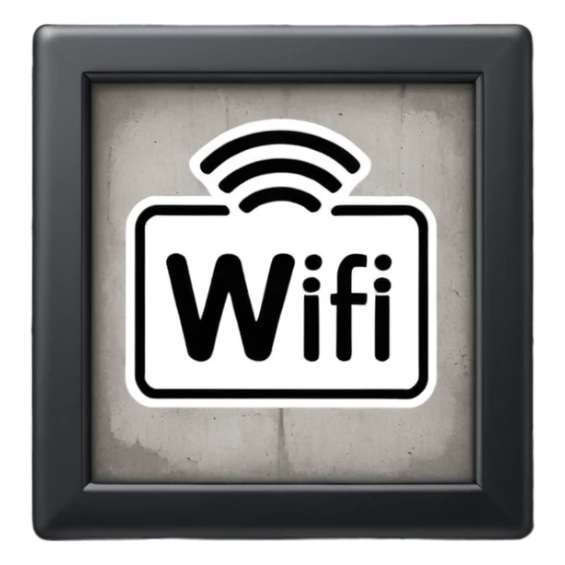 A Block saying "wifi" lying on a street in a quiet village sticker