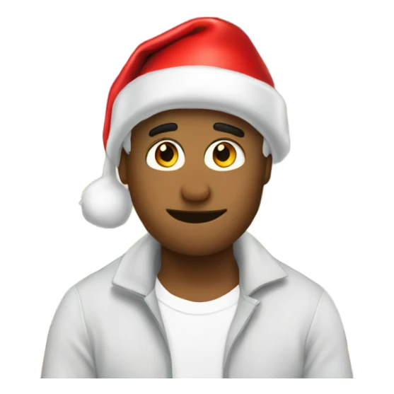 Picture of me from library with Santa hat sticker