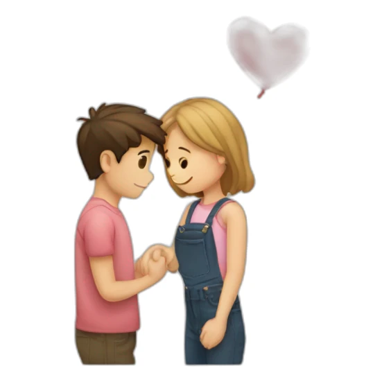 Garçon tenant la main d'une fille dont il est amoureux sticker