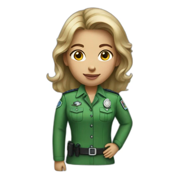 Girl customs officer in green clothes  sticker