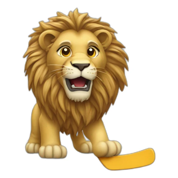 Lion qui fait du hockey sur glace sticker