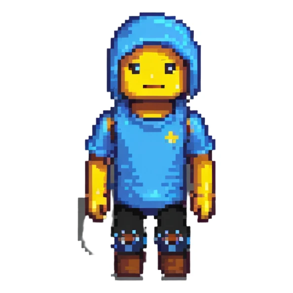 Roblox avatar in pixel art style sticker