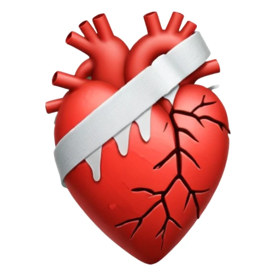 Black and white bandage heart sticker