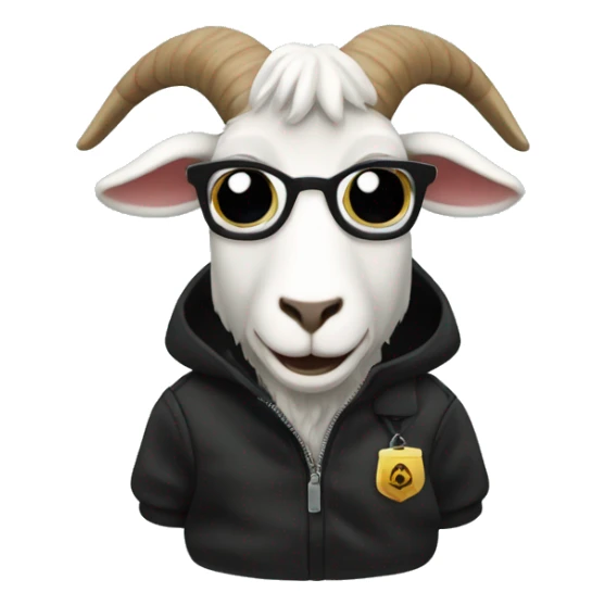 Goat in puffy black coat driving 2024 hummerEV sticker