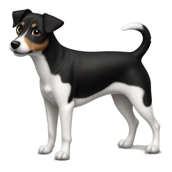 Black dog Jack Russell Terrier full body sticker