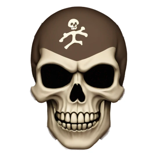 Flag with a skull. The background ist brown and the skull white. sticker