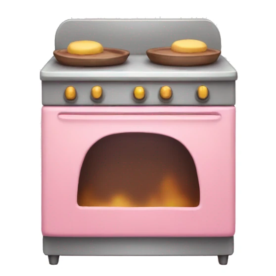 A oven emoji that has a cute pudding theme  with a yellow, pink, and brown pastel color theme sticker