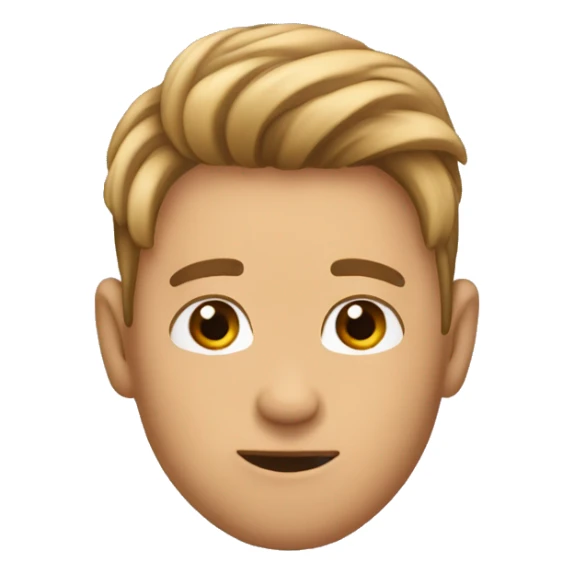 Tucking hair behind ear cutely, default emoji style sticker