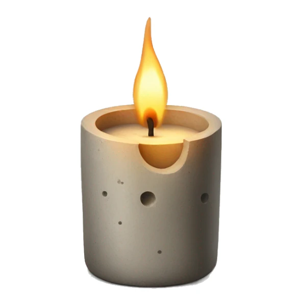 Candle with wooden wick and in concrete vessel  sticker