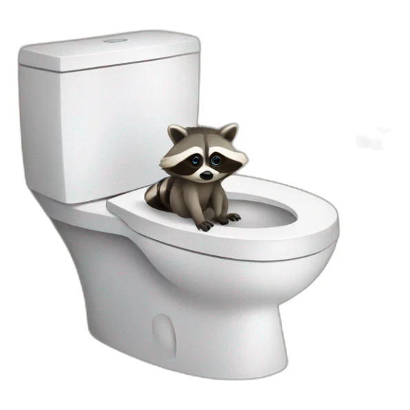 raccoon on toilet sticker