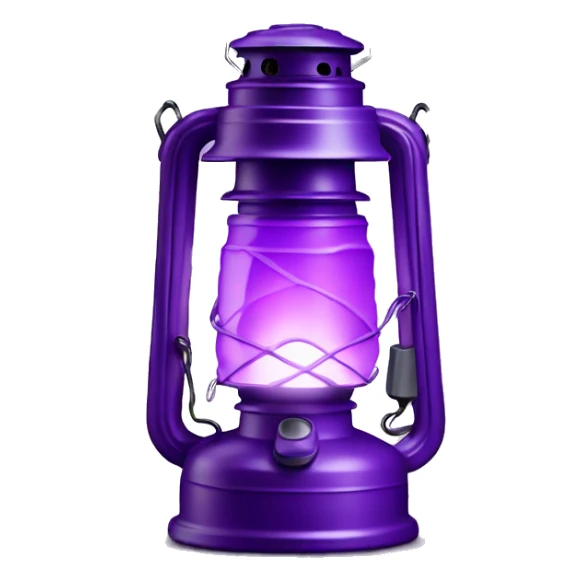 Realistic camping purple lit camping lantern lisolated. sticker