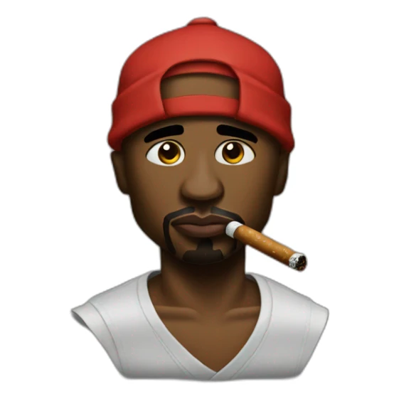 Tupac-smoking  sticker