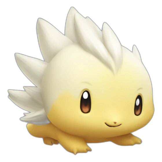 pokemon cyndaquil with a white hair crest sticker