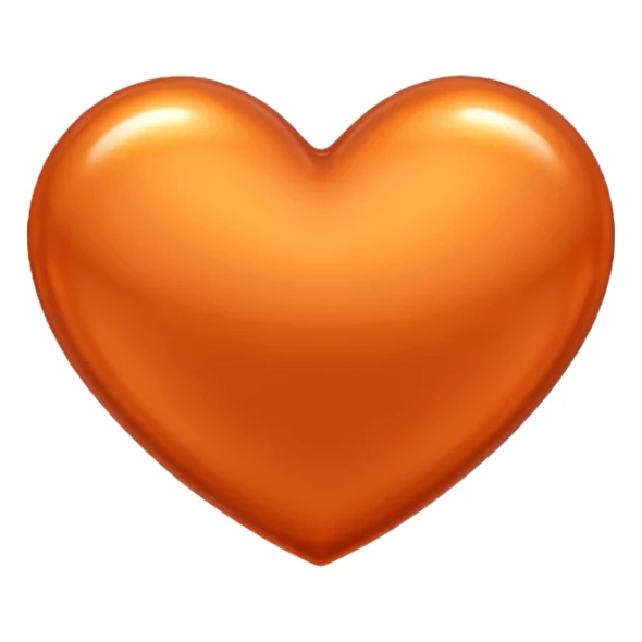 glossy orange metallic heart sticker