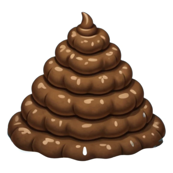 poop floating in water on the ground sticker