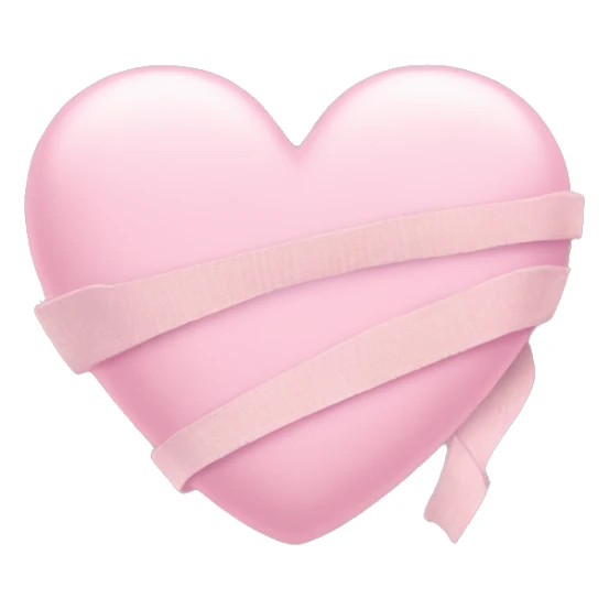 pastel pink heart with bandag sticker