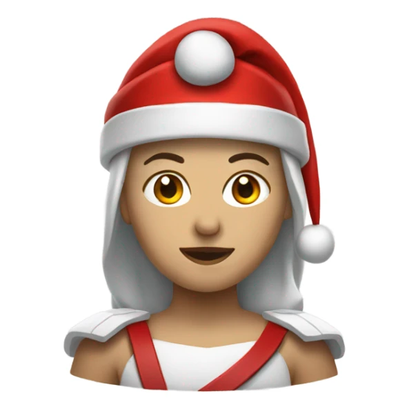 white spartan female wearing red santa hat sticker