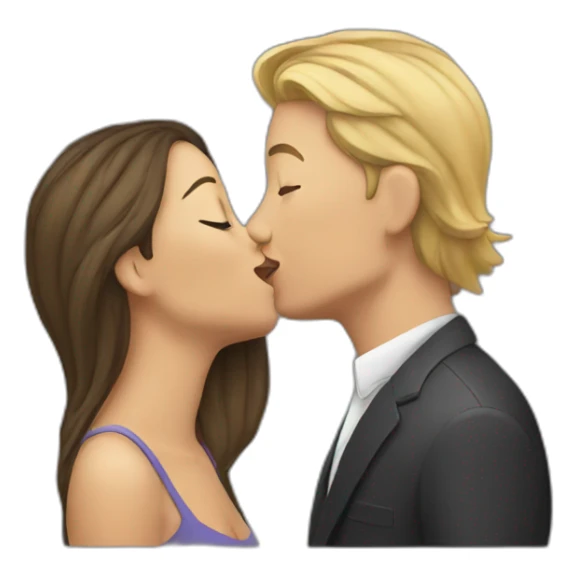 Women kissing sticker