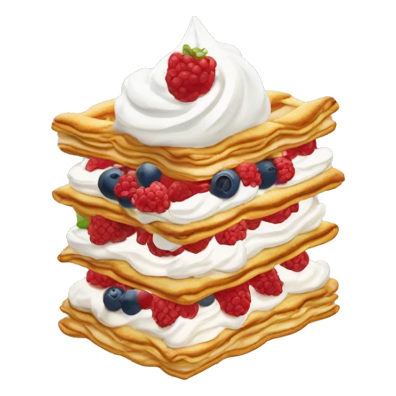 Mille feuille with berries and whipped cream  sticker