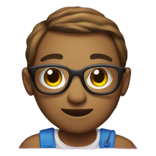 Give me a student with a PC in front, neon light sticker